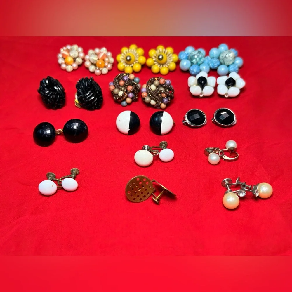 Vintage clip on earring lot West Germany and Japan